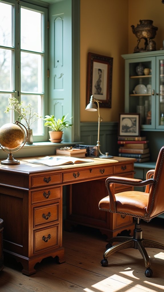 vintage wooden desk charm