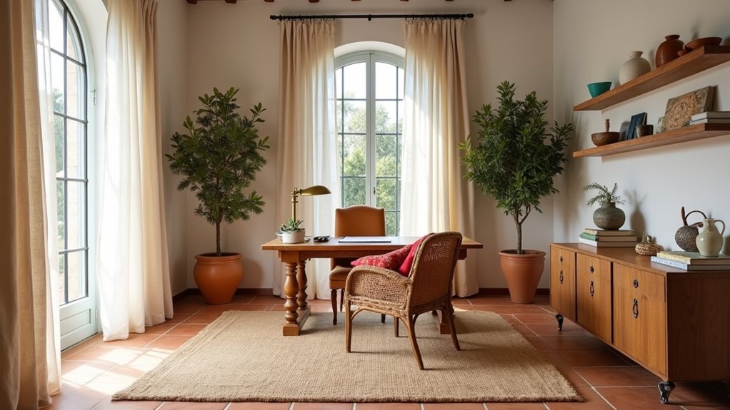 warm mediterranean office decor