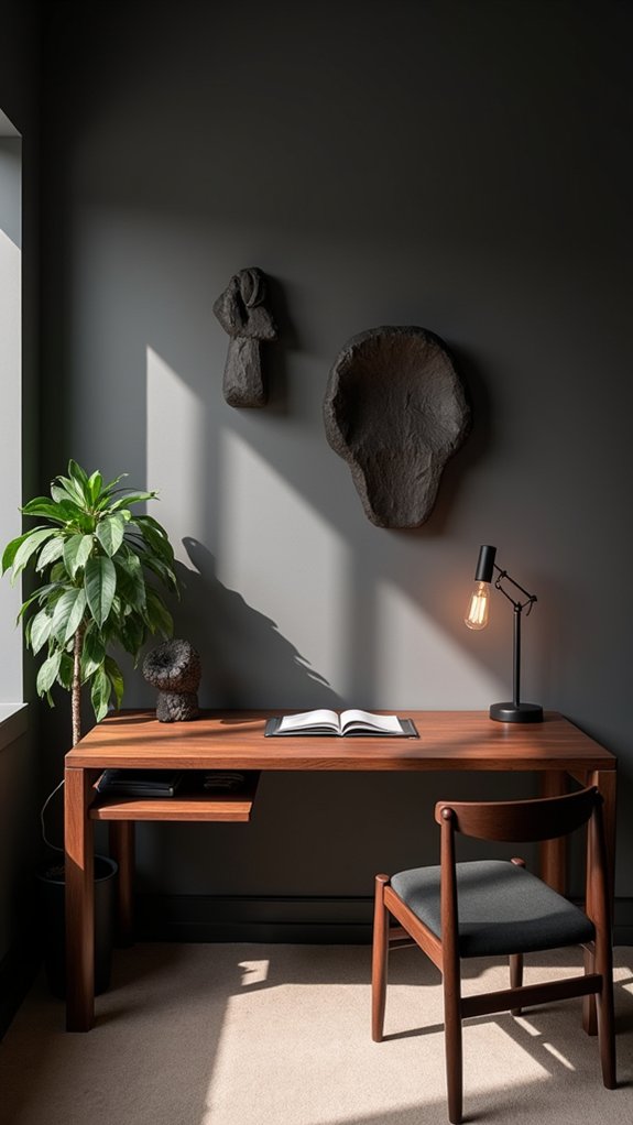 warm sophisticated wood charcoal
