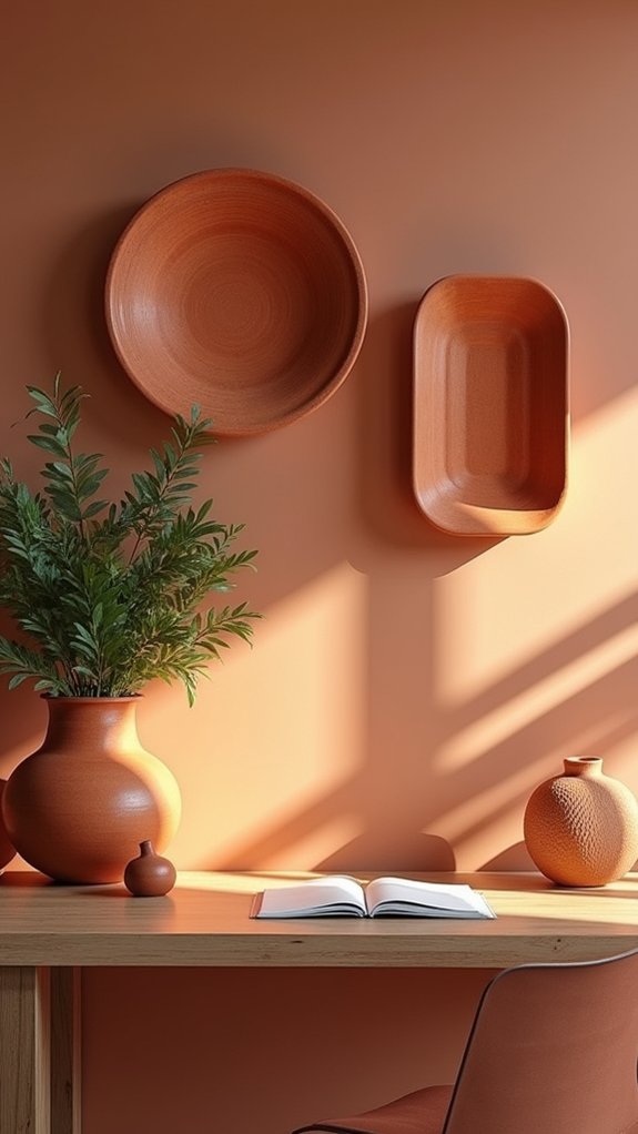 warm terracotta workspace art