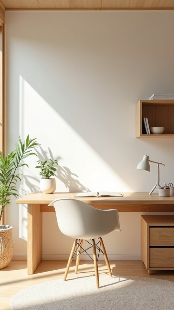 wooden accents enhance japandi aesthetics