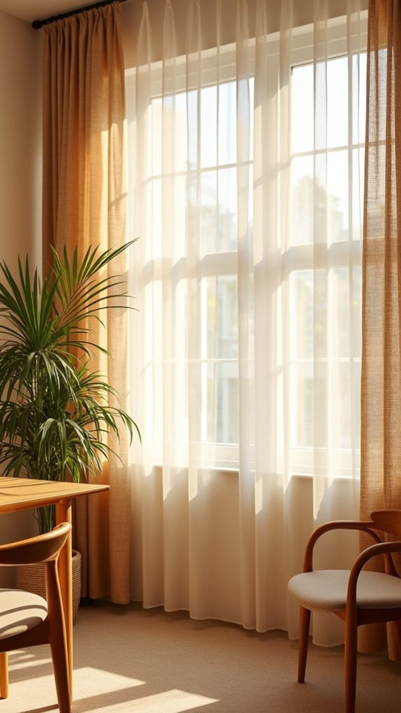 woven rattan curtains enhance decor