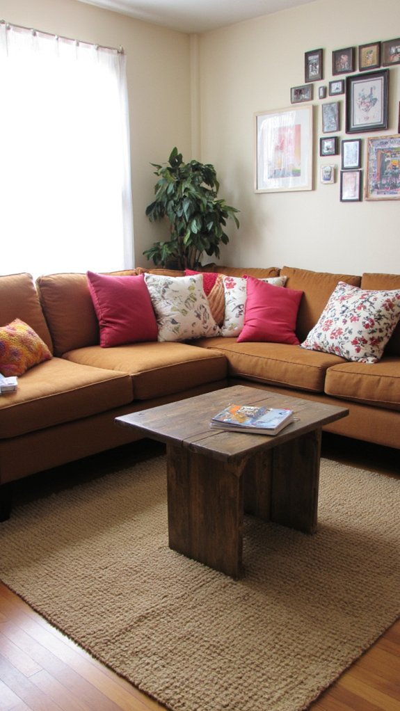 angled sectional maximizes space