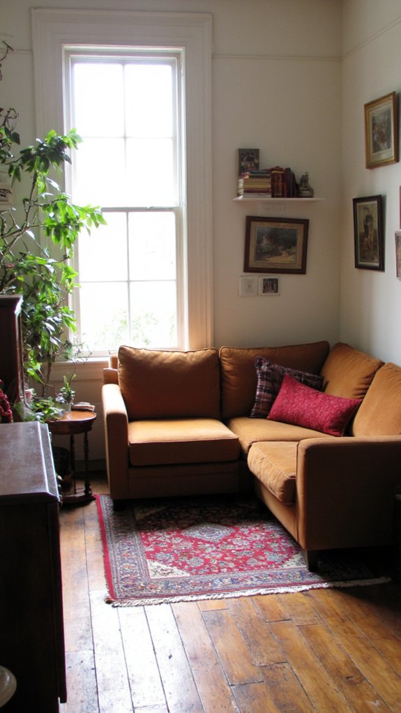 angled sofa enhances space