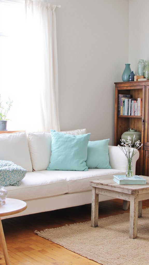 aqua and off white harmony