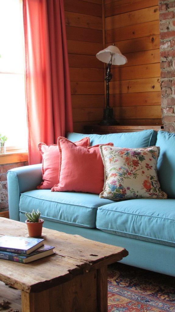 aqua coral vibrant combination