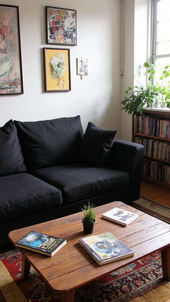 artistic black sofa inspiration