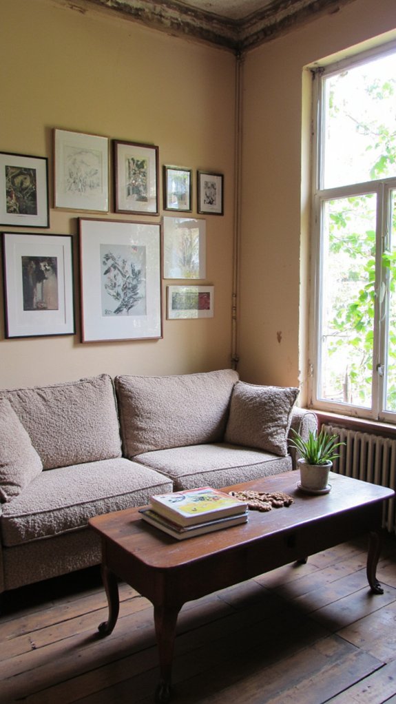 artwork enhances sofa aesthetics