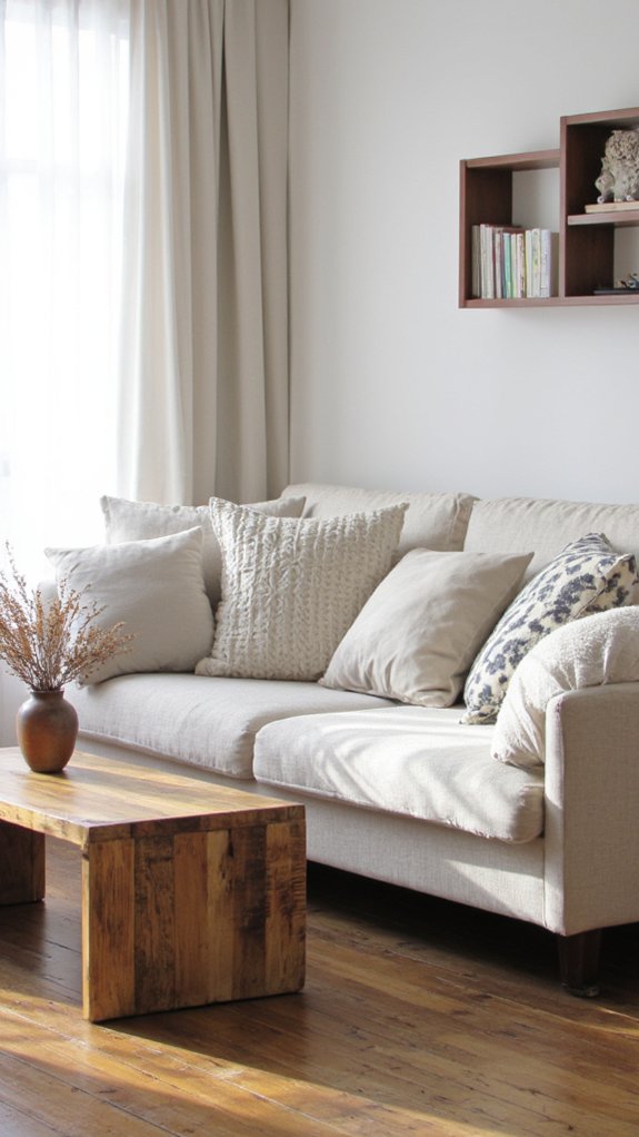 beige monochrome living serenity