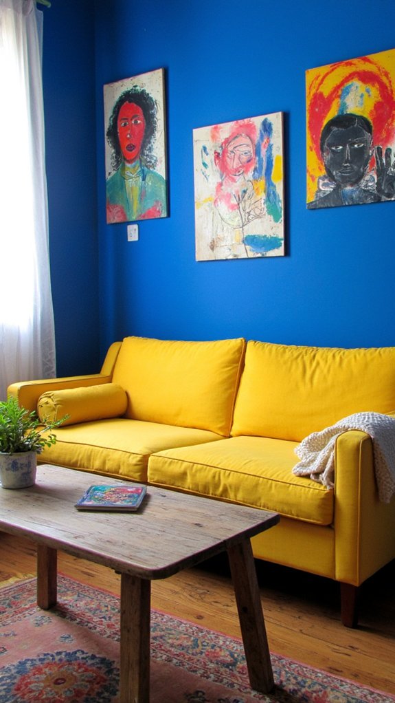 bold backdrops enhance artwork