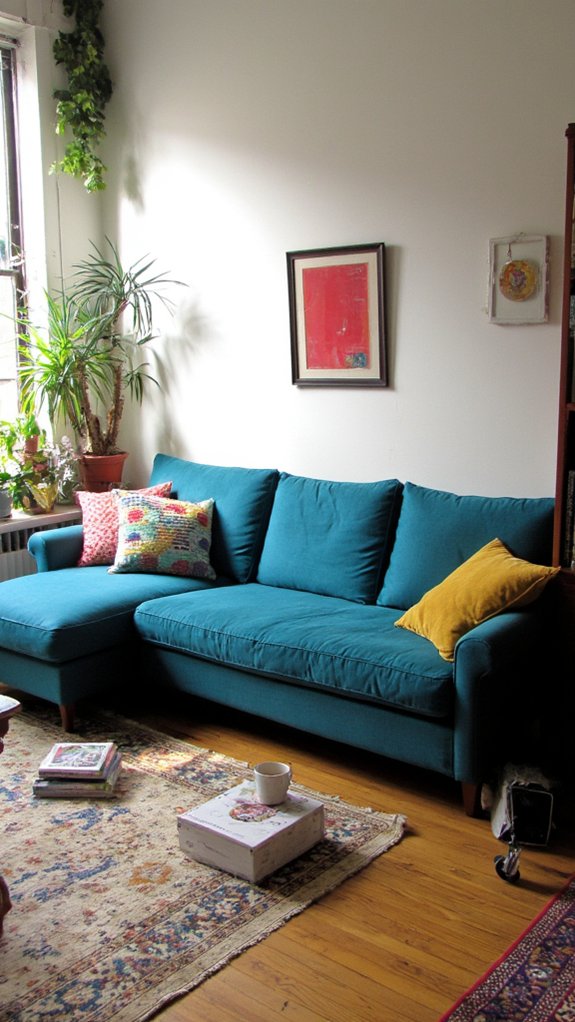 bold colored statement sofas