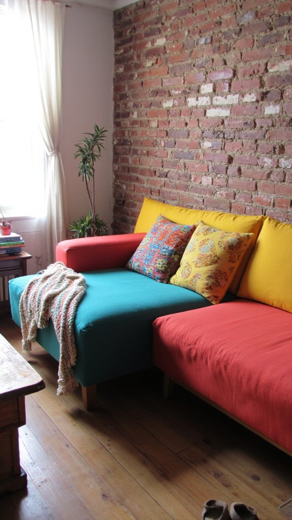 bold colorful modular sofas