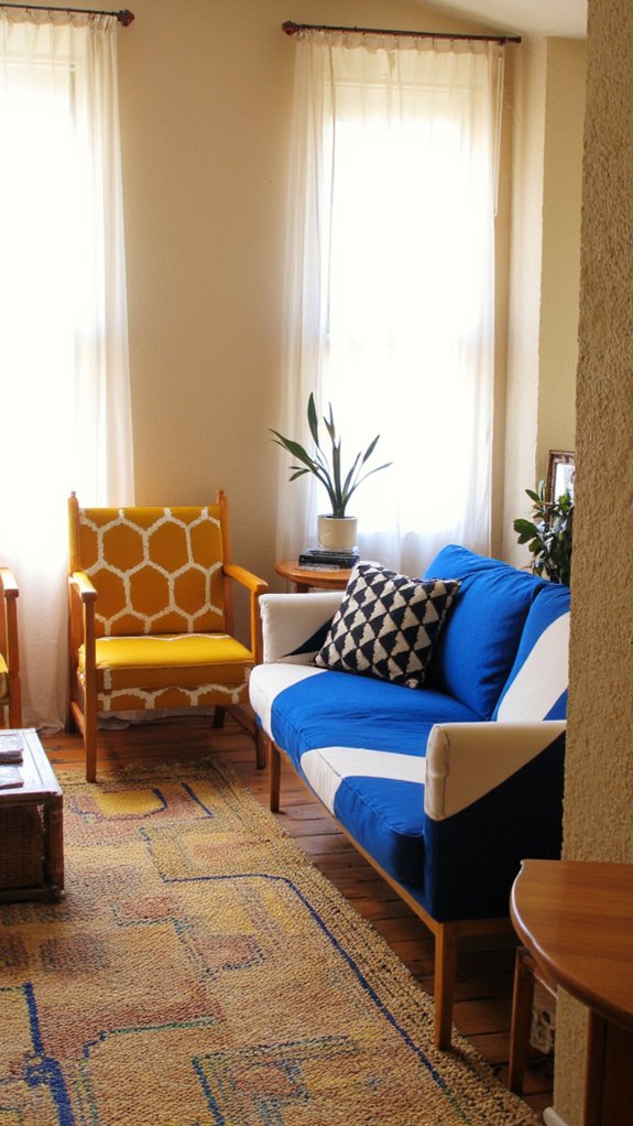 bold geometric decor accents