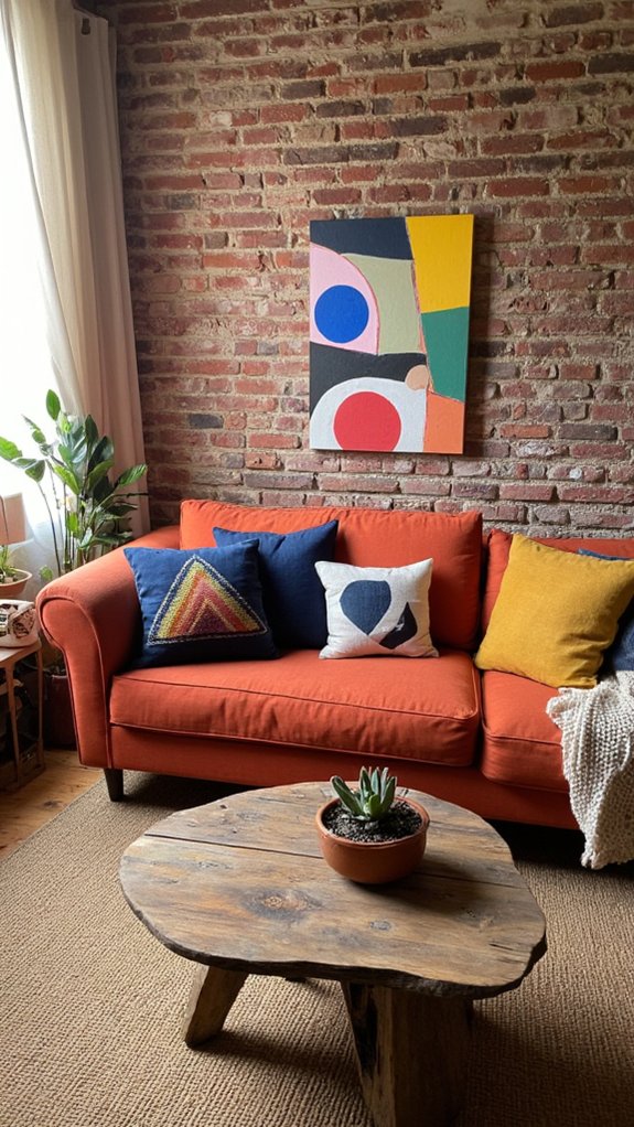 bold geometric shapes enhance decor