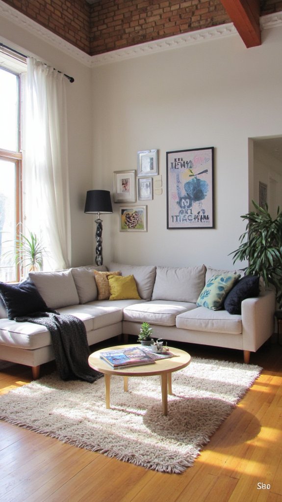 bold modern floating sectional