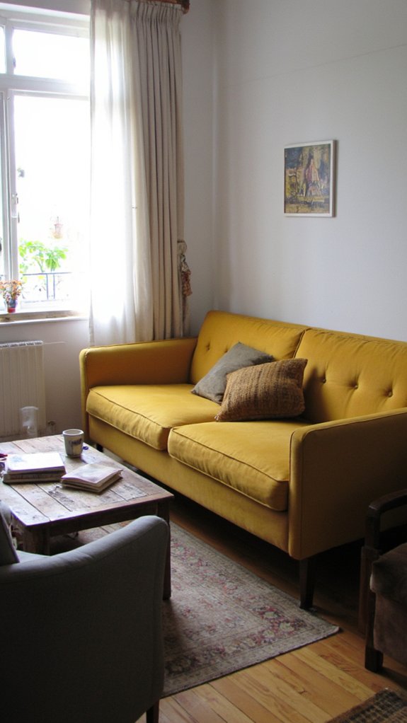bold modern yellow loveseat