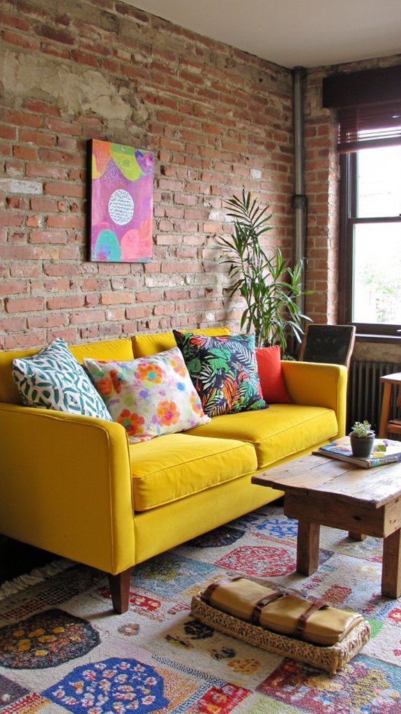 bold patterns with yellow velvet