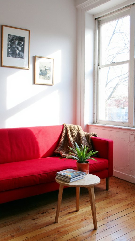 bold red sofa statement