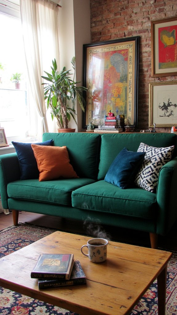 bold vibrant velvet sofas