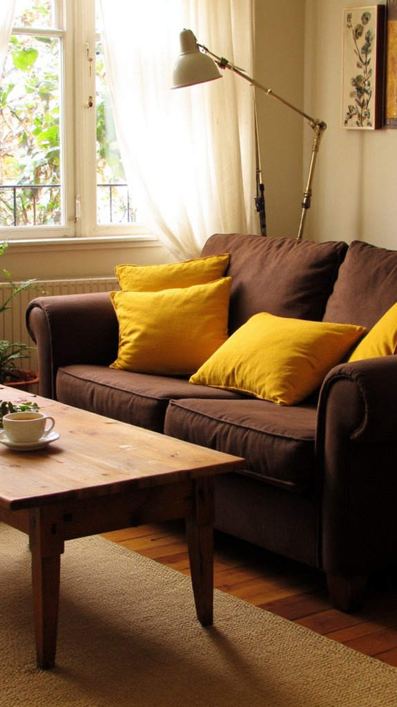 bright accents enhance decor