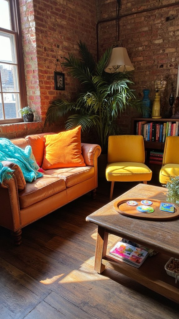 bright accessories elevate ambiance