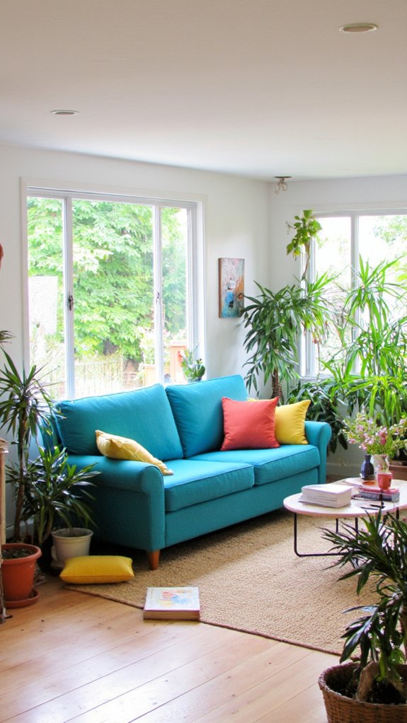 bright airy vibrant living