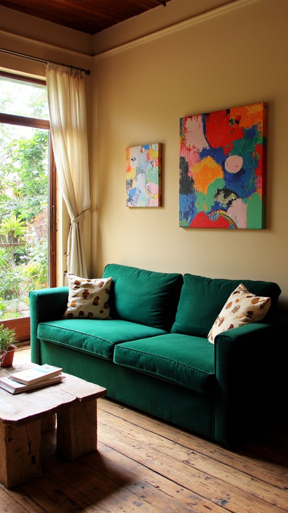 bright artwork enhances contrast