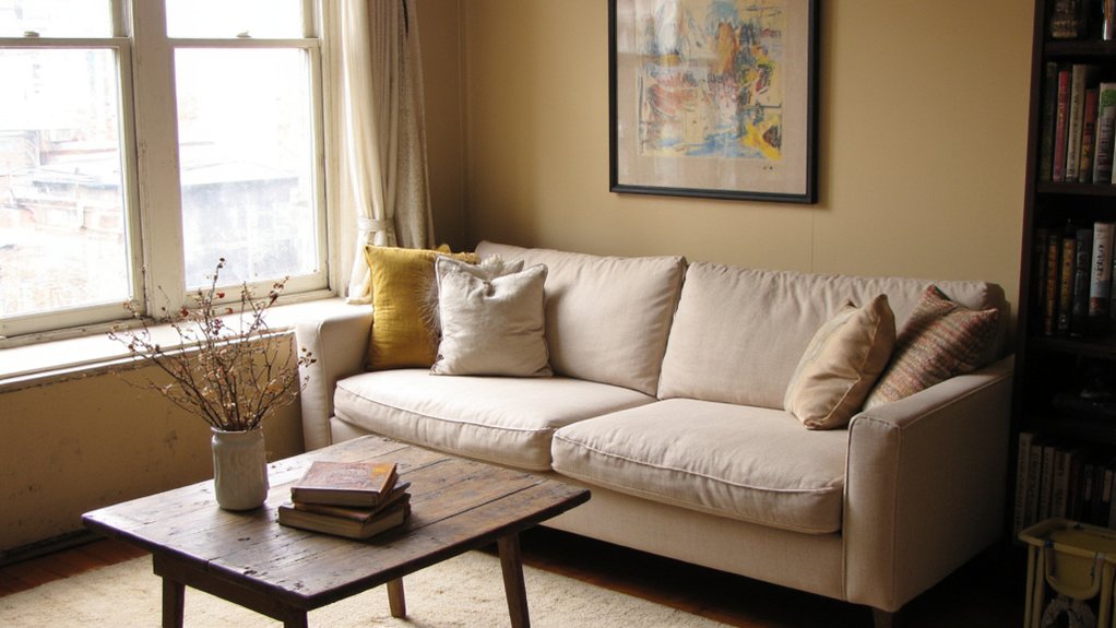 calm sophisticated beige sofas