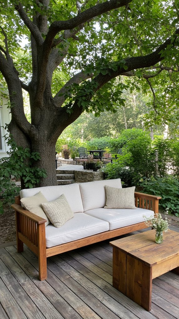 cedar accented outdoor inspired sofa