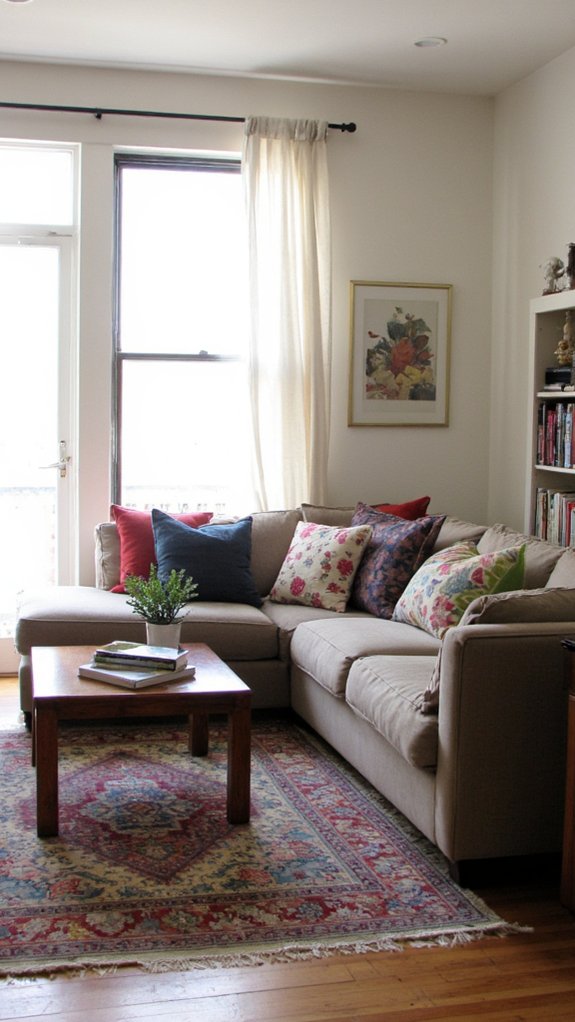 charming sectioned living spaces