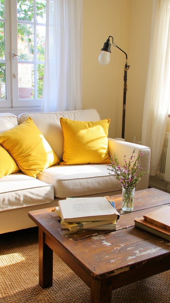 cheerful sunlit yellow accents