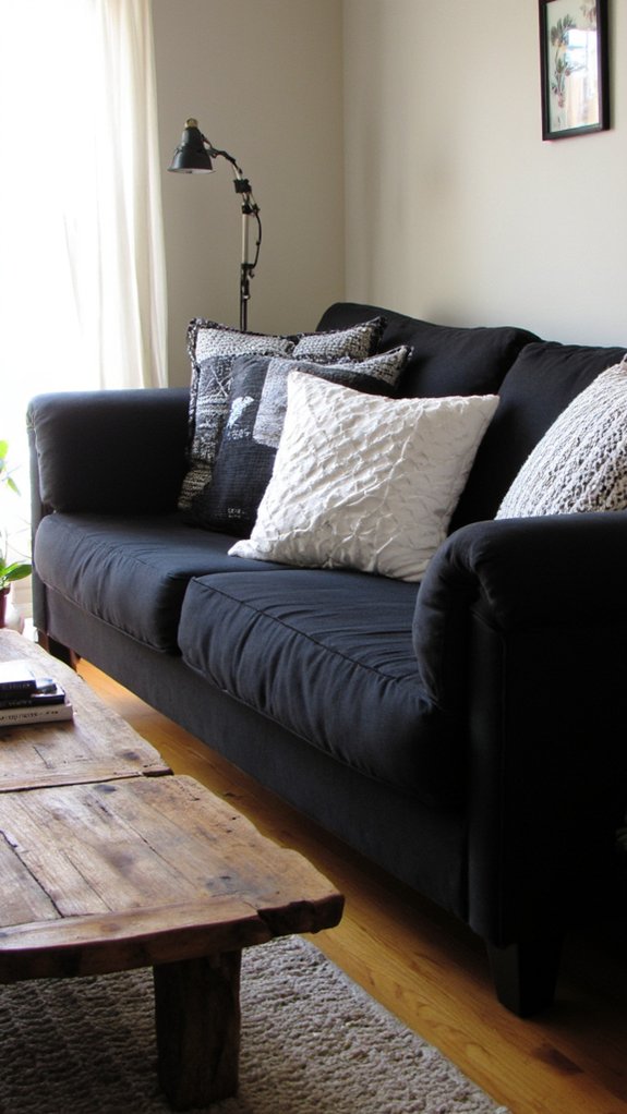 chic monochrome sofa styling