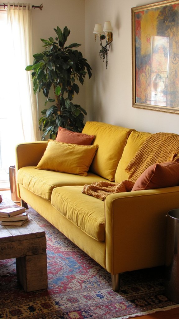 chic mustard sofa elegance