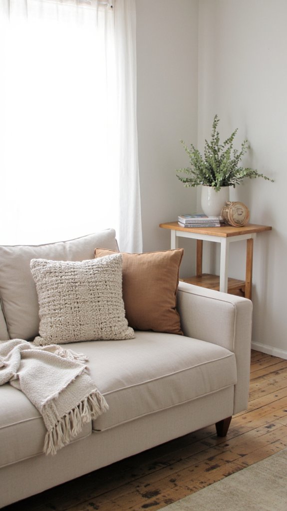 clutter free serene living space