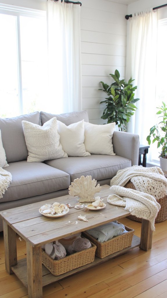 coastal beach inspired living room