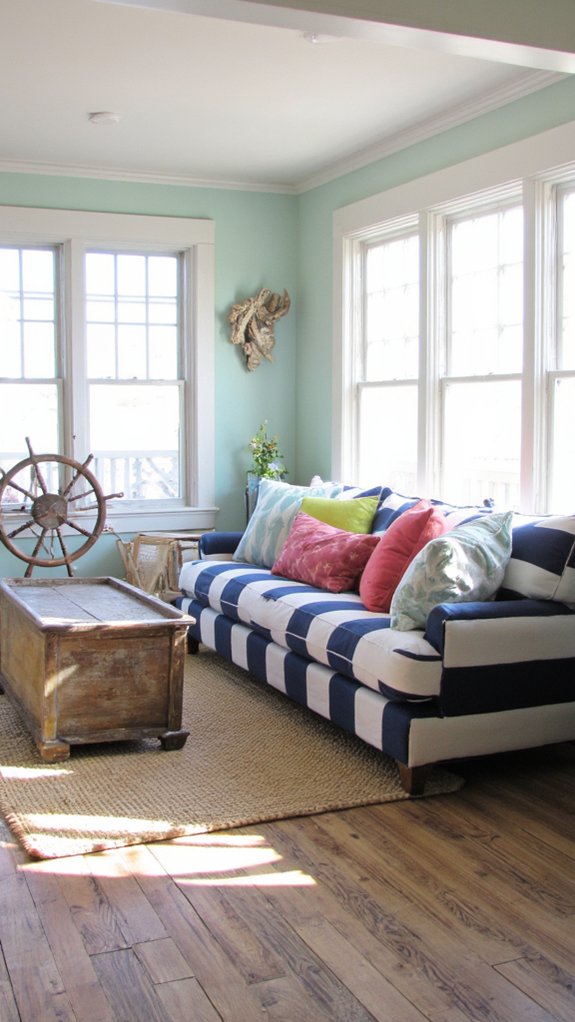 coastal striped sofa designs