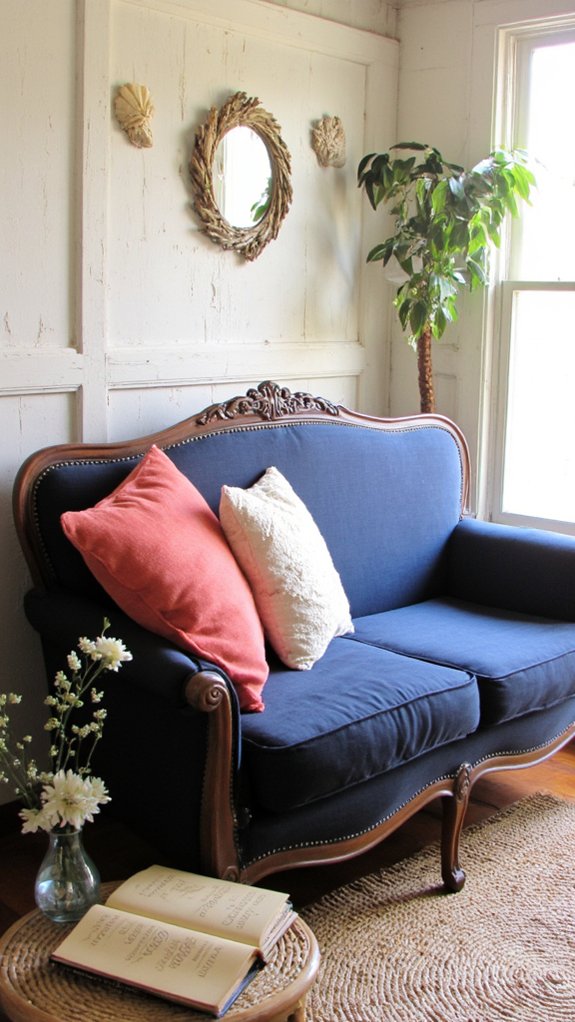 coastal vibe striped sofa