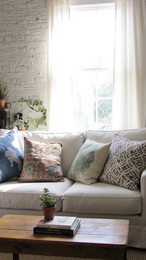 cohesive themed sofa styling