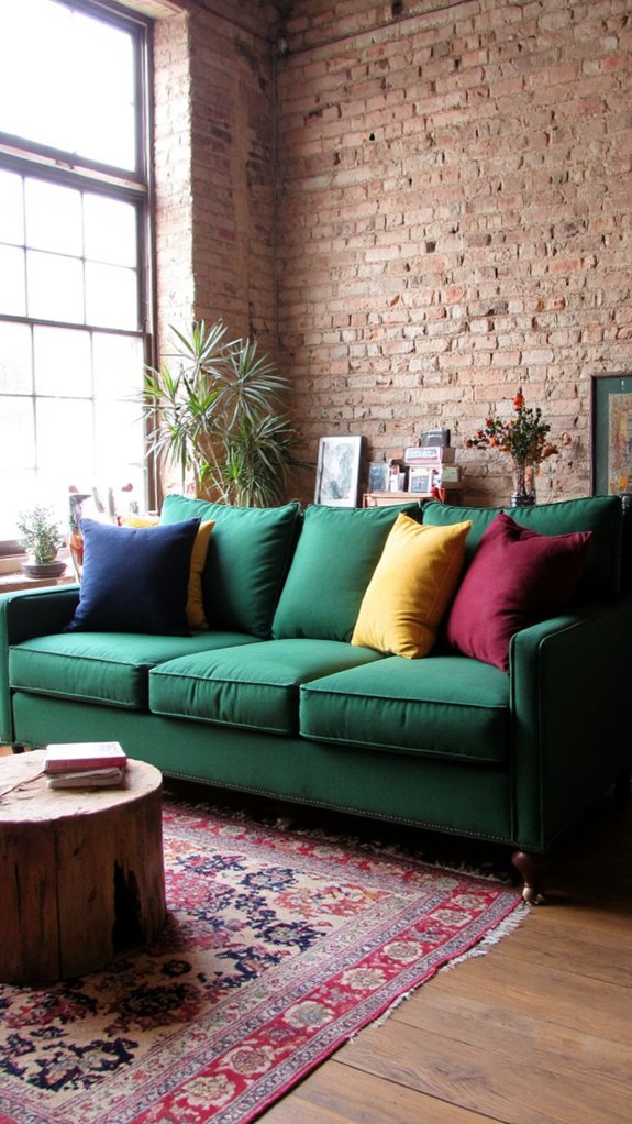 color blocking with green