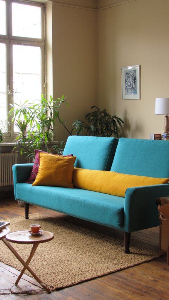 color blocking with sofas