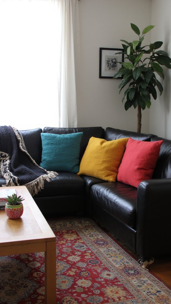 colorful accessories enhance decor