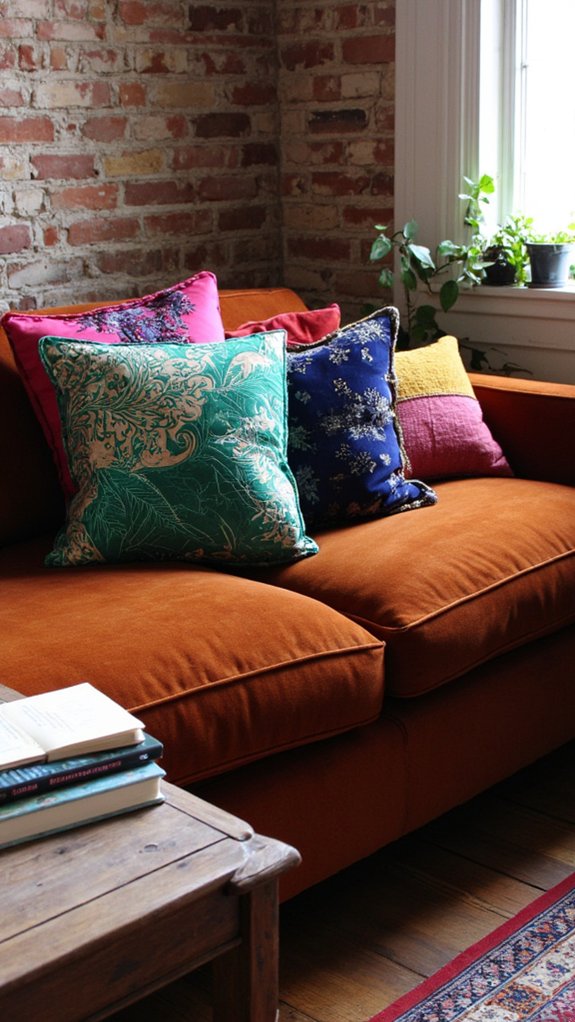 colorful cushion accenting elegance
