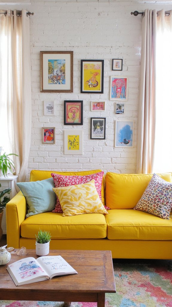 colorful eclectic art display