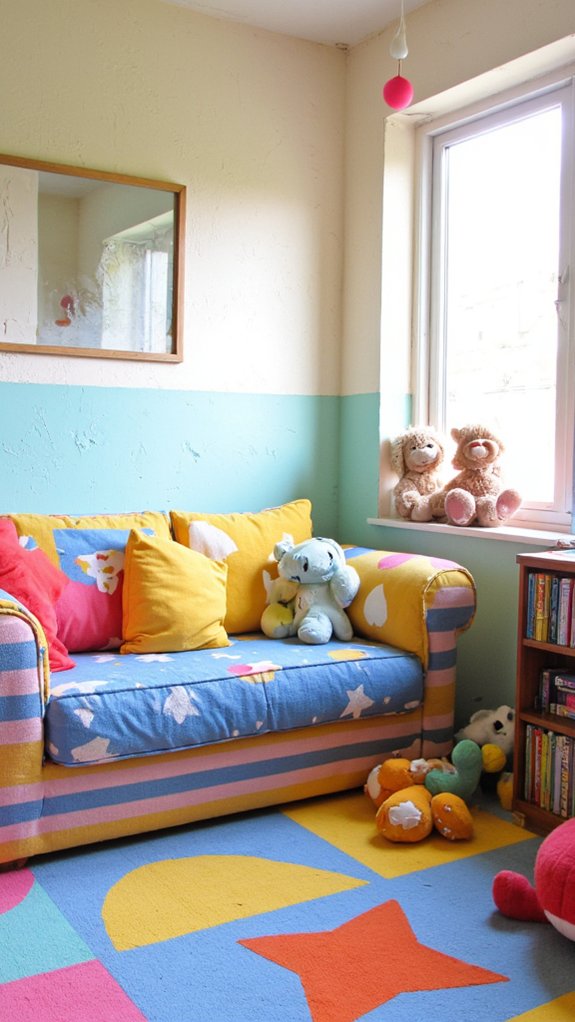 colorful kids deep seat sofa