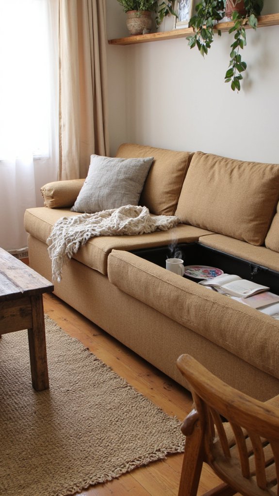 comfortable sectional with storage