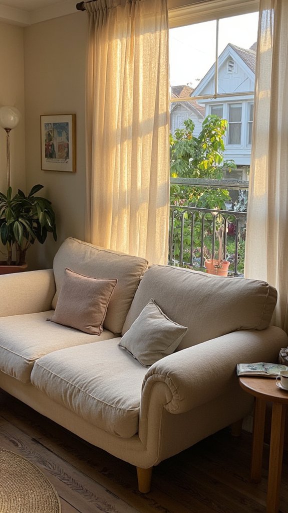comfortable sunlit fabric nook