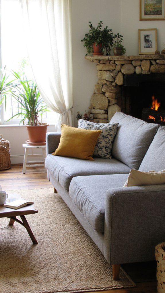 comfortable versatile grey sofa