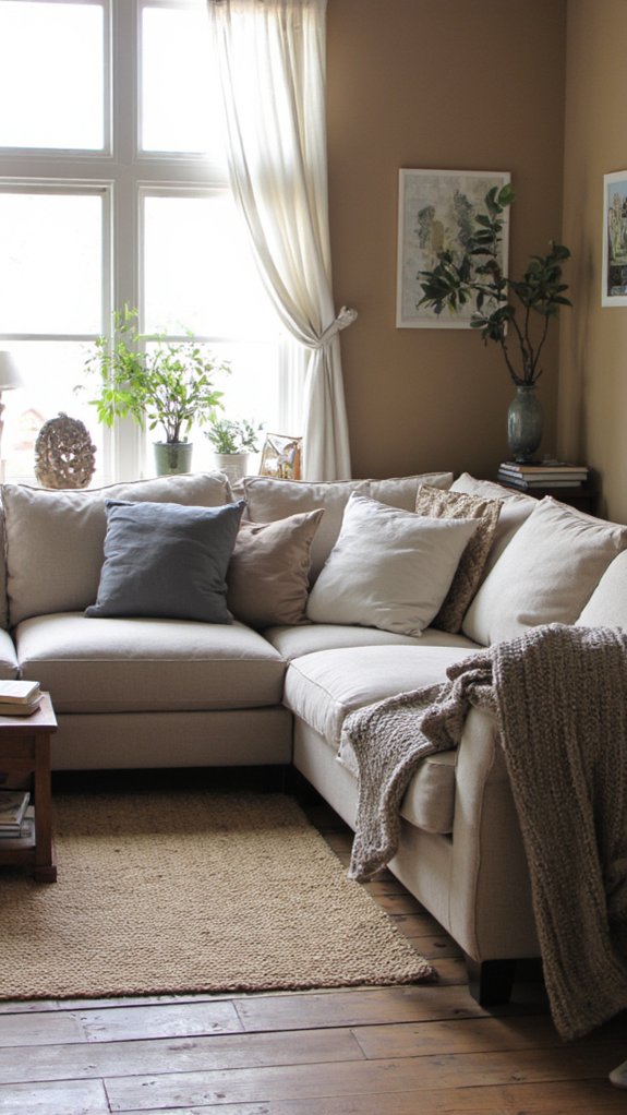 comfortable wide sofa styling