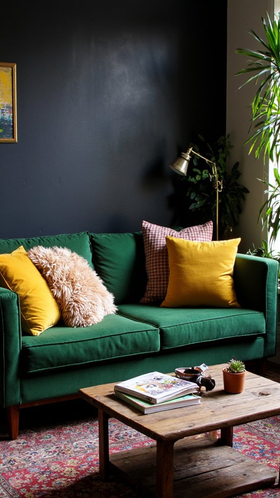 contrast with dark walls