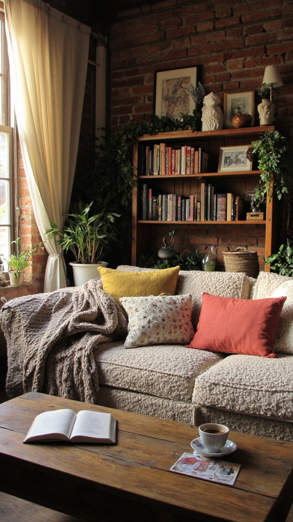 cozy bookshelves enhance decor